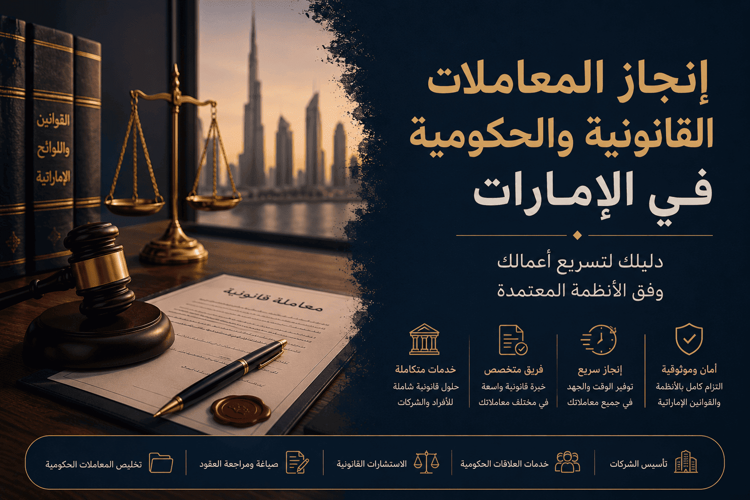 Read more about the article إنجاز المعاملات القانونية والحكومية في الإمارات: دليلك لتسريع أعمالك وفق الأنظمة المعتمدة